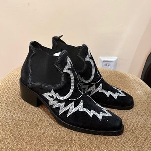 BRAND NEW real suede and calf booties